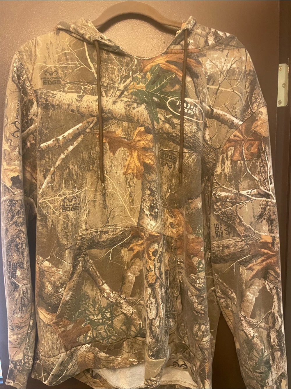 Dairy boy Realtree-Style Camo Hooded Pullover - Brown & Green Leaf Print